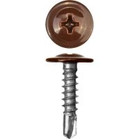 Саморезы с прессшайбой 4,2*25 сверло (темно-корич.) RAL8017