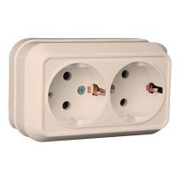 МАКЕЛ Розетка 2гн. с/з кремовая