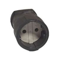 Штепсель каучук без заземления черное ПВХ обливн."УНИВЕРСАЛ"  19107