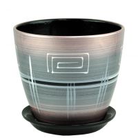 Горшок роспись бутон браслет розовый 18см РС 05/3