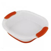 Блюдо квадратное 32,5см для запекания с силикон. ручками 142-131