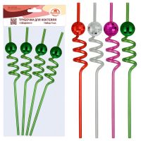 Трубочки для коктейля Шарики 4шт. VL13-214