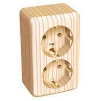 ЭТЮД Розетка РА 16-008d 2м с/з о/у сосна