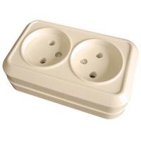МАКЕЛ Розетка 2гн. б/з кремовая
