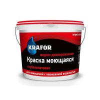 Краска интерьерная глубокоматовая моющ. 6,5кг KRAFOR (красн.)  26954