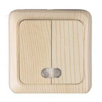 Выкл.2кл свет о/у сосна "Олимп"