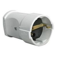 Штепсель 1 гн. с/з белый Макел