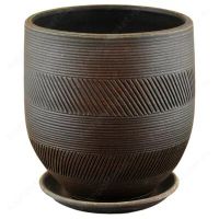 Горшок Страйп шоколад овал 23см 81-305