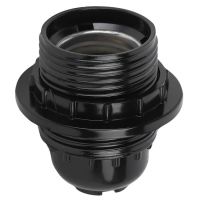 Патрон Е27 с приж.кольцом бакелитовый черный ЭРА Б0044084