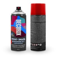 Грунт-эмаль по ржавчине DECORIX 3в1 520мл аэрозоль красный глянец  0106-04