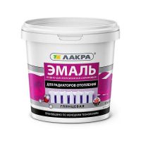 Эмаль акриловая для радиаторов белая глянцевая 0,9кг Лакра  0008105