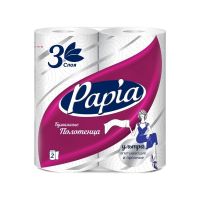 Бумажные полотенца PAPIA 3-х слойн. 2 рулона