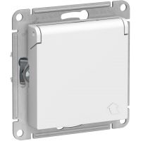 Механизм розетки 16А со шторками и крышкой с заземлением белая ATLAS DESIGN  ATN000146