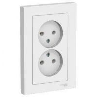 Розетка в сборе 16А без заземления белая ATLAS DESIGN  ATN000120