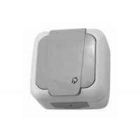 ВИКО Розетка 1гн.о/п с крышк.серый