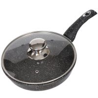 Сковорода ГОРНИЦА Гранит 22см с крышкой  с2252аг 337643