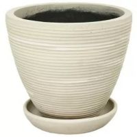 Горшок Полоски низкий слоновая кость .d41*h35см  U0807