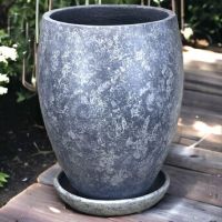 Горшок Эллипс низкий черный d35*h50см