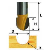 Фреза пазовая гальтельная ЭНКОР 12,7х10,r6.35 хв.8мм.  9297/46062