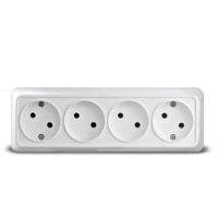 ОЛИМП Розетка 4м. б/з белая 16А о/у