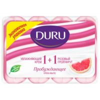 Мыло ДУРУ 1+1(полосатое) 4*80гр  Грейпфрут