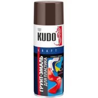 Грунт-эмаль для пластика KUDO KU-8017 520мл коричневая  50289