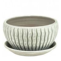 Горшок МАНЕ плошка бел/сер. 22см  47-218