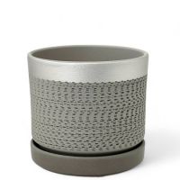 Горшок Брюссель цилиндр сереб. N4 d21см  733613