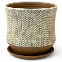 Горшок Лён бежевый цилиндр 19см  53-130   746860