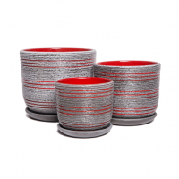 Горшок Бук Лофт серо-красн. 18см  656134