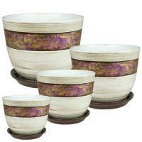 Горшок ТРИДО милан керамика V-5,4л  коричневый-бежевый 640737