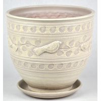 Горшок ПТИЦЫ бутон бел. 26см  75-226