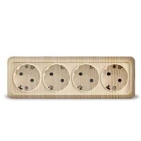 Розетка 4м с/з о/у сосна "Олимп"