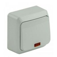 ЭТЮД Выкл. ВА10-005В 1кл. о/у с индикац. белый 87929