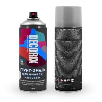 Грунт-эмаль по ржавчине DECORIX 3в1 520мл аэрозоль серебристый глянец  0106-25