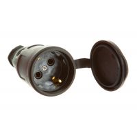 Штепсель каучук с заземлением Lezard с заглушкой  106-0400-102