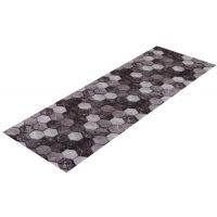 Коврик-дорожка вырезной icarpet PRINT антискользящий 120см "Соты Мрамор" черно-серый 826438