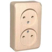 ЭТЮД Розетка РА 16-005D 2м б/з о/у сосна  21905/134018
