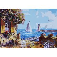 Картина по номерам "Веранда у причала", 40 х 50см Цветной