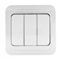 МИМОЗА Выкл.3кл.белый с вст.    15328