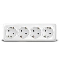 ОЛИМП Розетка 4м. с/з белая 16А о/у