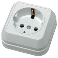 МАКЕЛ Розетка 1гн. с/з белая 45108