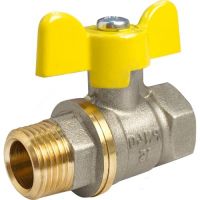 Кран шаровой латунный газ 11Б27фтМ Дн20 Ру40 М/р полн баб 278.NB3/034 107-6859