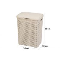 Корзина для белья 40л с крышкой РОТАНГ  1840/20 ХТ463/ 184026/ 184001