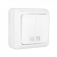 ОЛИМП Выкл.2кл.10А о/у c индикацией белый