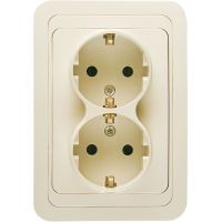 МИМОЗА Розетка 2гн.с/з крем. 25082