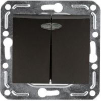 Выключатель 2-кл.с индик. Volsten Magenta V01-14-V22-M Nero м-зм