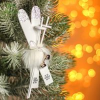 Подвеска новогодняя "Лыжи" длина: 15 см 4186494