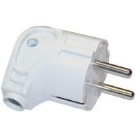 Вилка MAKEL угловая 16А белая с/з