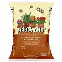 Грунт TERRA VITA Живая Земля Герань-Цикломен-Хлорофитум 5л